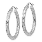 Lade das Bild in den Galerie-Viewer, Sterling Silver Diamond Cut Classic Round Hoop Earrings 30mm x 3mm
