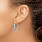 將圖片載入圖庫檢視器 Sterling Silver Diamond Cut Classic Round Hoop Earrings 30mm x 3mm
