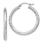 Indlæs billede til gallerivisning Sterling Silver Diamond Cut Classic Round Hoop Earrings 30mm x 3mm
