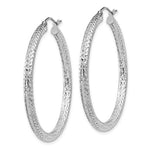 Lataa kuva Galleria-katseluun, Sterling Silver Diamond Cut Classic Round Hoop Earrings 40mm x 3mm
