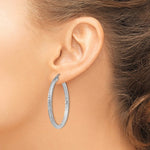 Carica l&#39;immagine nel visualizzatore di Gallery, Sterling Silver Diamond Cut Classic Round Hoop Earrings 40mm x 3mm
