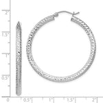 Ladda upp bild till gallerivisning, Sterling Silver Diamond Cut Classic Round Hoop Earrings 40mm x 3mm

