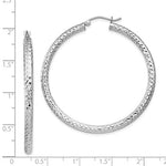 Indlæs billede til gallerivisning Sterling Silver Diamond Cut Classic Round Hoop Earrings 45mm x 3mm
