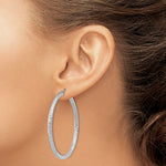 Indlæs billede til gallerivisning Sterling Silver Diamond Cut Classic Round Hoop Earrings 49mm x 3mm
