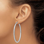 Kép betöltése a galériamegjelenítőbe: Sterling Silver Diamond Cut Classic Round Hoop Earrings 51mm x 3mm
