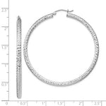 Afbeelding in Gallery-weergave laden, Sterling Silver Diamond Cut Classic Round Hoop Earrings 51mm x 3mm
