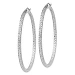 Charger l&#39;image dans la galerie, Sterling Silver Diamond Cut Classic Round Hoop Earrings 60mm x 3mm
