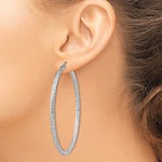 Φόρτωση εικόνας στο εργαλείο προβολής Συλλογής, Sterling Silver Diamond Cut Classic Round Hoop Earrings 65mm x 3mm
