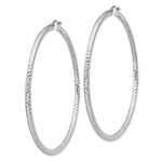 Загрузить изображение в средство просмотра галереи, Sterling Silver Diamond Cut Classic Round Hoop Earrings 70mm x 3mm

