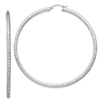 Загрузить изображение в средство просмотра галереи, Sterling Silver Diamond Cut Classic Round Hoop Earrings 70mm x 3mm
