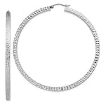 Indlæs billede til gallerivisning Sterling Silver Diamond Cut Square Tube Round Hoop Earrings 61mm x 3mm
