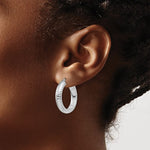Indlæs billede til gallerivisning Sterling Silver Diamond Cut Classic Round Hoop Earrings 25mm x 5mm
