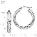 Загрузить изображение в средство просмотра галереи, Sterling Silver Diamond Cut Classic Round Hoop Earrings 25mm x 5mm
