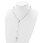 이미지를 갤러리 뷰어에 로드 , Sterling Silver Crucifix Cross Blessed Virgin Mary Bead Rosary Necklace
