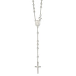 画像をギャラリービューアに読み込む, Sterling Silver Crucifix Cross Blessed Virgin Mary Bead Rosary Necklace
