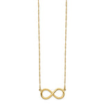 Afbeelding in Gallery-weergave laden, 14k Yellow Gold Infinity Symbol Charm Singapore Twisted Chain Necklace
