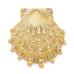 Kép betöltése a galériamegjelenítőbe: 14k Yellow Gold Seashell Clam Scallop Lion&#39;s Paw Shell Chain Slide Pendant Charm
