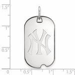 Afbeelding in Gallery-weergave laden, 14k 10k Yellow White Gold or Sterling Silver New York Yankees LogoArt Licensed Major League Baseball MLB Dog Tag Pendant Charm
