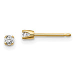Charger l&#39;image dans la galerie, 14K Yellow Gold 1/10 ct Diamond Stud Push On Post Earrings
