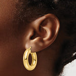 이미지를 갤러리 뷰어에 로드 , 14K Yellow Gold Classic Round Hoop Earrings 26mm x 6mm
