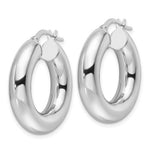 Загрузить изображение в средство просмотра галереи, 14K White Gold Classic Round Hoop Earrings 26mm x 6mm
