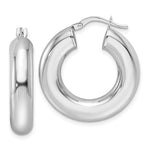 Indlæs billede til gallerivisning 14K White Gold Classic Round Hoop Earrings 26mm x 6mm
