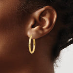 Load image into Gallery viewer, 14K Yellow Gold Diamond Cut Knife Edge Round Hoop Earrings 25mm x 2.5mm
