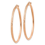 Load image into Gallery viewer, 14K Rose Gold Diamond Cut Knife Edge Round Hoop Earrings 44mm x 2.5mm
