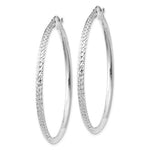 이미지를 갤러리 뷰어에 로드 , 14K White Gold Diamond Cut Knife Edge Round Hoop Earrings 44mm x 2.5mm
