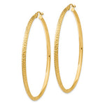 Carica l&#39;immagine nel visualizzatore di Gallery, 14K Yellow Gold Diamond Cut Knife Edge Round Hoop Earrings 57mm x 2.5mm
