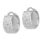 Charger l&#39;image dans la galerie, 14k White Gold Woven Weave Textured Round Hoop Earrings 18mm x 8mm
