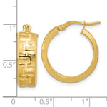 画像をギャラリービューアに読み込む, 14k Yellow Gold Textured Round Hoop Earrings 20mm x 6.75mm
