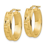 이미지를 갤러리 뷰어에 로드 , 14k Yellow Gold Textured Oval Hoop Earrings
