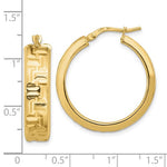 画像をギャラリービューアに読み込む, 14k Yellow Gold Textured Round Hoop Earrings 26mm x 6.75mm
