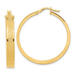 Load image into Gallery viewer, 14k Yellow Gold Modern Contemporary Textured Round Hoop Earrings 35mm x 5mm
