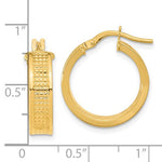 Загрузить изображение в средство просмотра галереи, 14k Yellow Gold Modern Contemporary Textured Round Hoop Earrings 24mm x 5mm
