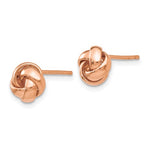 Charger l&#39;image dans la galerie, 14k Rose Gold Classic Love Knot Stud Post Earrings
