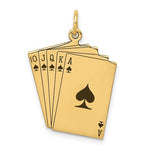 將圖片載入圖庫檢視器 14k Yellow Gold Enamel Playing Cards Royal Flush Pendant Charm
