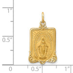 Charger l&#39;image dans la galerie, 14k Yellow Gold Blessed Virgin Mary Miraculous Medal Rectangle Pendant Charm
