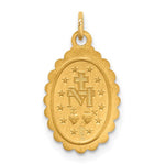 Załaduj obraz do przeglądarki galerii, 14k Yellow Gold Blessed Virgin Mary Miraculous Medal Oval Scalloped Edge Small Pendant Charm
