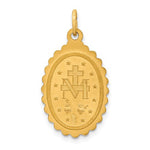 画像をギャラリービューアに読み込む, 14k Yellow Gold Blessed Virgin Mary Miraculous Medal Oval Scalloped Edge Pendant Charm
