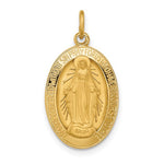 將圖片載入圖庫檢視器 14k Yellow Gold Blessed Virgin Mary Miraculous Medal Oval Pendant Charm
