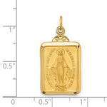이미지를 갤러리 뷰어에 로드 , 14k Yellow Gold Blessed Virgin Mary Miraculous Medal Rectangle Pendant Charm

