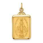 Carregar imagem no visualizador da galeria, 14k Yellow Gold Blessed Virgin Mary Miraculous Medal Rectangle Pendant Charm
