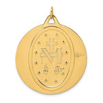 Indlæs billede til gallerivisning 14k Yellow Gold Blessed Virgin Mary Miraculous Medal Round Large Pendant Charm
