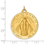 Indlæs billede til gallerivisning 14k Yellow Gold Blessed Virgin Mary Miraculous Medal Round Large Pendant Charm
