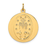 Kép betöltése a galériamegjelenítőbe: 14k Yellow Gold Blessed Virgin Mary Miraculous Medal Round Pendant Charm
