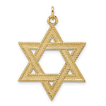 Charger l&#39;image dans la galerie, 14k Yellow Gold Star of David Textured Pendant Charm
