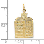 將圖片載入圖庫檢視器 14K Yellow Gold Ten Commandments Star of David Torah Pendant Charm
