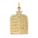 將圖片載入圖庫檢視器 14K Yellow Gold Ten Commandments Star of David Torah Pendant Charm
